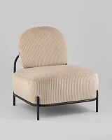 Кресло Стоун велюр рельефный бежевый УТ000039988 Stool Group, бежевый/велюр, ножки/металл/чёрный, размеры - *780***710*680мм