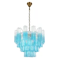 Люстра подвесная Мурано / Murano 10580/600 Clear blue LOFT IT синяя на 10 ламп, основание бронзовое в стиле современный арт-деко 