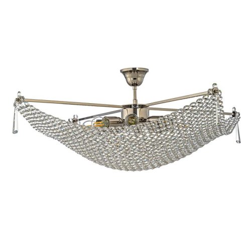 Люстра хрустальная потолочная Roma E 1.3.80.501 N Arti Lampadari прозрачная без плафона на 8 ламп, основание никель в стиле классический 