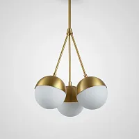 Светильник подвесной BALL 140548-26 ImperiumLoft белый 3 лампы, основание латунь в стиле минимализм 
