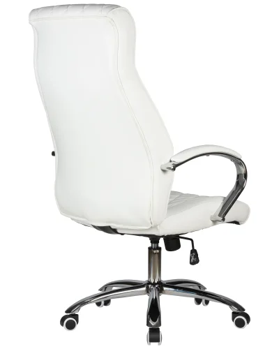 Офисное кресло для руководителей 117B-LMR BENJAMIN, цвет белый Dobrin, белый/экокожа, ножки/металл/хром, размеры - 1200*1270***670*670 фото 4