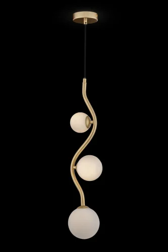 Светильник подвесной Uva MOD059PL-03G Maytoni белый 3 лампы, основание золотое в стиле современный шар фото 2