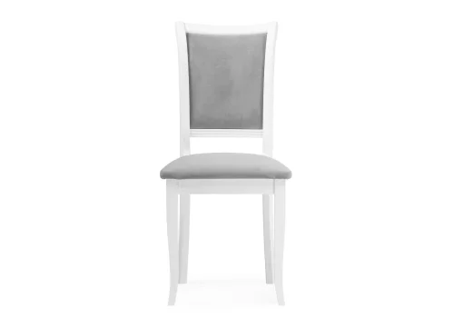 Деревянный стул Корнелл серый велюр / белый 515974 Woodville, серый/велюр, ножки/массив бука/белый, размеры - ****460*520 фото 2