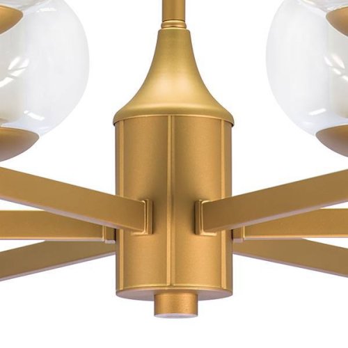 Люстра подвесная Fiamma 730063 Lightstar белая прозрачная на 6 ламп, основание матовое золото золотое в стиле современный арт-деко шар фото 4