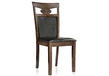 Деревянный стул Luiza dirty oak / dark brown 1995 Woodville, коричневый/искусственная кожа, ножки/дерево/коричневый, размеры - ****430*520