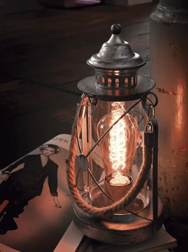 Настольная лампа BRADFORD 49284 Eglo прозрачная серая 1 лампа, основание серебряное серое металл в стиле кантри  фото 3