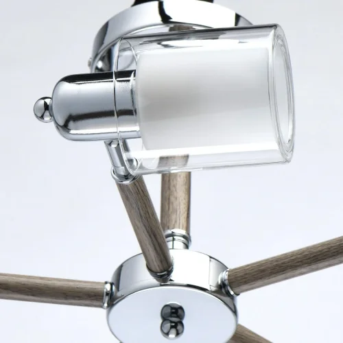 Люстра потолочная Форест 693012505 DeMarkt белая на 5 ламп, основание хром в стиле модерн  фото 9
