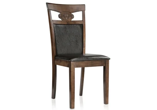Деревянный стул Luiza dirty oak / dark brown 1995 Woodville, коричневый/искусственная кожа, ножки/дерево/коричневый, размеры - ****430*520