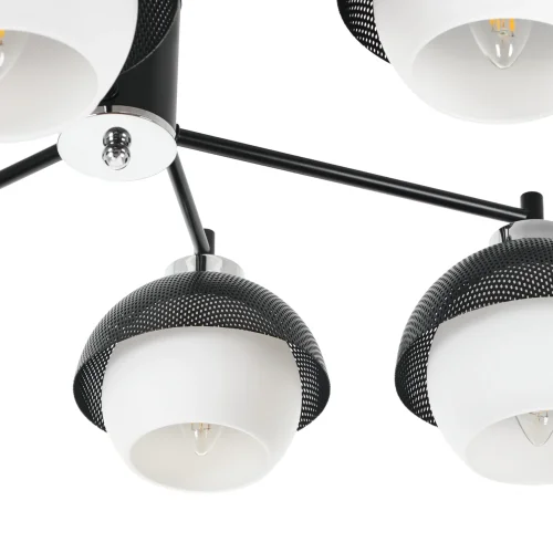 Люстра потолочная Hloya MR1781-6 MyFar белая на 6 ламп, основание чёрное в стиле современный  фото 5