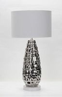 Настольная лампа Borselli OML-19414-01 Omnilux белая 1 лампа, основание хром металл в стиле современный 