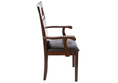 Деревянный стул Luiza dirty oak / dark brown 1996 Woodville, коричневый/искусственная кожа, ножки/дерево/орех, размеры - ****520*520 фото 3