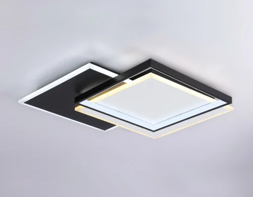 Светильник потолочный LED с пультом FA7723 Ambrella light белый чёрный 1 лампа, основание белое в стиле современный хай-тек с пультом фото 5