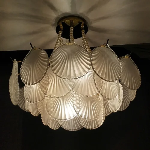 Люстра потолочная Hesperia LSP-8835 Lussole белая на 6 ламп, основание золотое в стиле современный  фото 13
