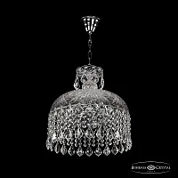 Светильник подвесной 14781/35 Ni Leafs Bohemia Ivele Crystal прозрачный 6 ламп, основание никель в стиле классика leafs
