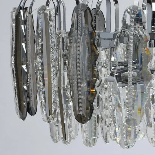 Люстра подвесная хрустальная Кларис 437013111 Chiaro прозрачная на 11 ламп, основание хром в стиле классический  фото 4