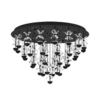Люстра потолочная LED DIMM Pianopoli 390276 Eglo прозрачная на 1 лампа, основание чёрное в стиле современный флористика каскад