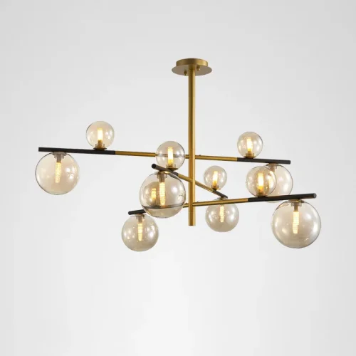 Люстра на штанге DOMINGO 151689-26 ImperiumLoft прозрачная на 12 ламп, основание золотое в стиле современный лофт Люстра на штанге DOMINGO 151689-26 ImperiumLoft прозрачная на 12 ламп, основание золотое в стиле современный лофт