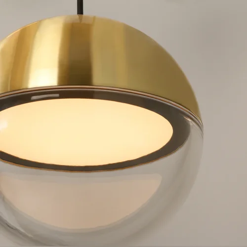 Светильник подвесной LED Luna 4370-1P Favourite прозрачный на 1 лампу, основание золотое в стиле современный фото 6