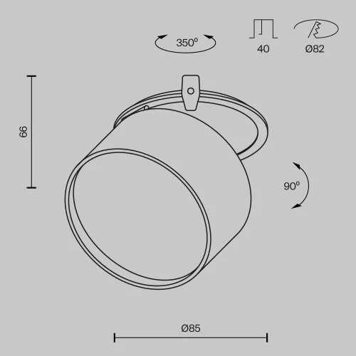 Светильник точечный LED Onda DL024-12W-DTW-B Maytoni чёрный на 1 лампу, основание чёрное в стиле современный хай-тек круглый фото 12