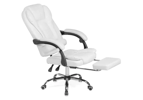 Компьютерное кресло Orvil white 15569 Woodville, белый/экокожа, ножки/металл/хром, размеры - *1220***610*640 фото 6