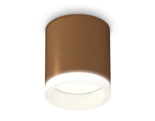 Светильник накладной Techno spot XS6304040 Ambrella light белый коричневый 1 лампа, основание коричневое в стиле современный круглый