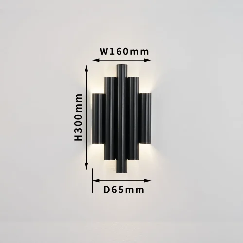 Бра LED Tubulis 4124-2W Favourite чёрный на 2 лампы, основание чёрное в стиле современный арт-деко  фото 2