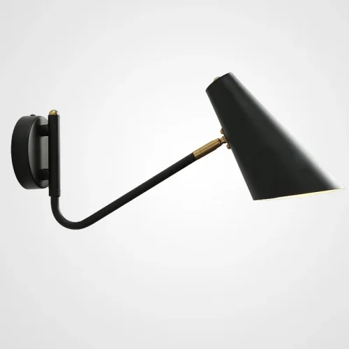 Настенный светильник NATI Black 224047-23 ImperiumLoft чёрный на 1 лампа, основание латунь в стиле современный скандинавский 