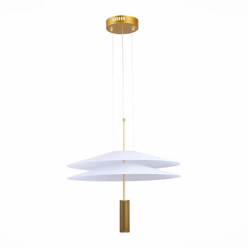 Светильник подвесной LED Isola SL6101.203.01 ST-Luce белый 1 лампа, основание золотое в стиле современный минимализм  фото 2