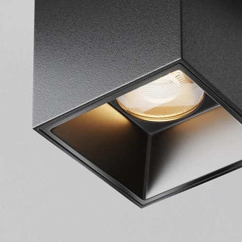 Светильник накладной LED Alfa LED C064CL-5W2.7K-SQ-B Maytoni чёрный на 1 лампу, основание чёрное в стиле современный хай-тек квадратный фото 2