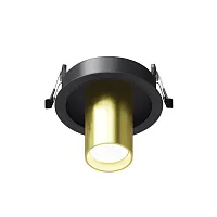 Светильник точечный Focus S C048CL-01-GU10-BBS Maytoni латунь 1 лампа, основание чёрное в стиле современный хай-тек трубочки круглый