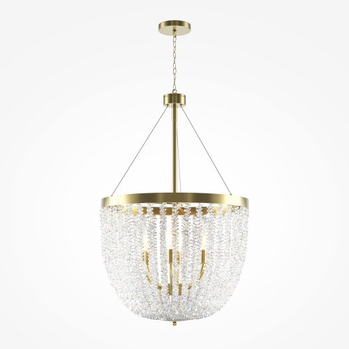 Люстра подвесная Intrigue MOD440PL-06BS Maytoni прозрачная на 6 ламп, основание латунь в стиле современный фото 3