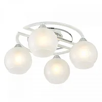 Люстра потолочная Отто CL121140 Citilux белая на 4 лампы, основание хром белое в стиле современный классический шар