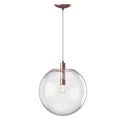 Светильник подвесной 0869PLB-1PG Milosh Tendence прозрачный 1 лампа, основание розовое золотое в стиле современный шар