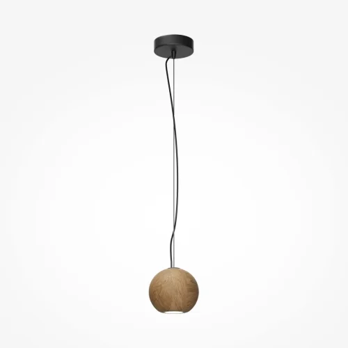 Светильник подвесной Basic Texture MOD461PL-01BG Maytoni коричневый на 1 лампу, основание чёрное в стиле современный кантри шар фото 5