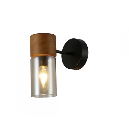 Бра лофт Torr 2633-1W F-promo бежевый янтарный на 1 лампа, основание чёрное в стиле кантри лофт 