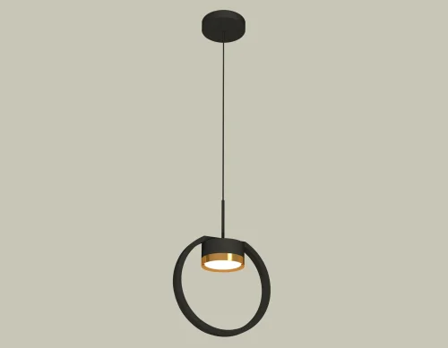 Светильник подвесной XB9102103 Ambrella light чёрный золотой 1 лампа, основание чёрное в стиле хай-тек современный 