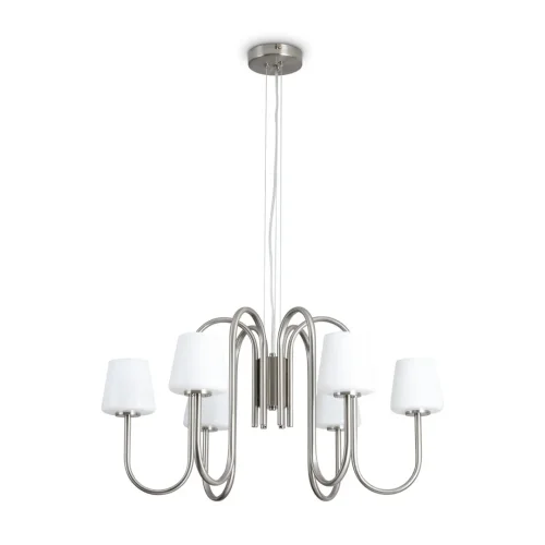 Люстра подвесная Jade FR2039PL-06N Freya белая на 6 ламп, основание никель в стиле американский классический фото 4 Люстра подвесная Jade FR2039PL-06N Freya белая на 6 ламп, основание никель в стиле американский классический фото 4