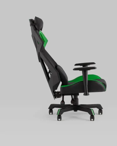 Кресло спортивное TopChairs Рэтчэт, зеленый УТ000036992 Stool Group, чёрный зелёный/экокожа, ножки/пластик/чёрный, размеры - 440*1310***700*740 фото 8
