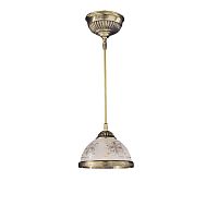 Светильник подвесной L 6002/16 Reccagni Angelo прозрачный белый 1 лампа, основание античное бронза в стиле классика 