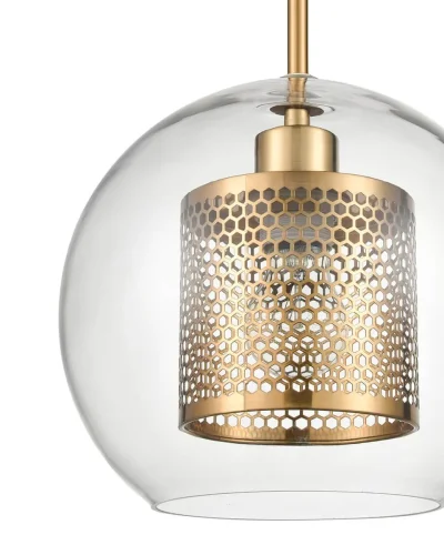 Светильник подвесной Coro VL5524P21 Vele Luce прозрачный 1 лампа, основание латунь в стиле современный шар фото 3