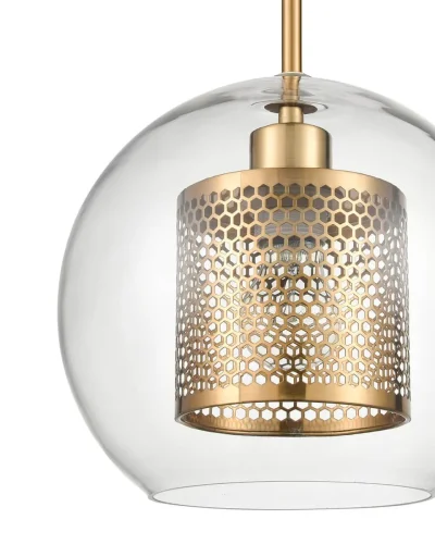 Светильник подвесной Coro VL5524P21 Vele Luce прозрачный на 1 лампу, основание латунь в стиле современный шар фото 4