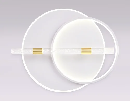 Люстра потолочная LED с пультом FL5007 Ambrella light белая на 1 лампа, основание белое в стиле современный хай-тек с пультом кольца фото 4