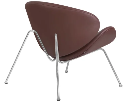 Кресло дизайнерское 72-LMO EMILY, цвет сиденья коричневый (YP5), цвет основания хромированная сталь Dobrin, коричневый/винил, ножки/металл/хром, размеры - ****810*780 фото 4