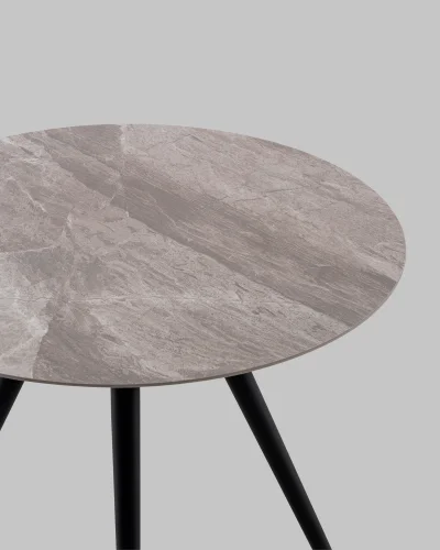 Стол Ники круглый, столешница керамика, Italian light grey  800 УТ000041255 Stool Group столешница серая из керамика фото 3