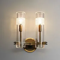 Настенный светильник (Бра) Chamont 2 164356-60 ImperiumLoft прозрачный 2 лампы, основание латунь в стиле современный 