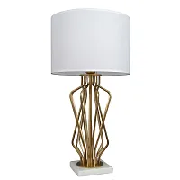 Настольная лампа Шаратон 628030401 MW-Light белая 1 лампа, основание бронзовое мрамор металл в стиле современный 