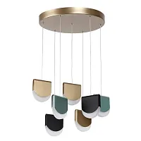 Светильник подвесной LED Rebel 3861/40L Odeon Light разноцветный на 1 лампу, основание золотое в стиле современный хай-тек 