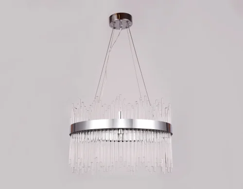 Люстра подвесная Traditional TR5353 Ambrella light прозрачная на 10 ламп, основание хром в стиле классический  фото 5
