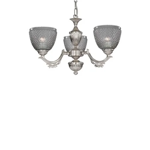 Люстра подвесная L 9851/3 Reccagni Angelo чёрная серая на 3 лампы, основание никель в стиле классический  фото 2