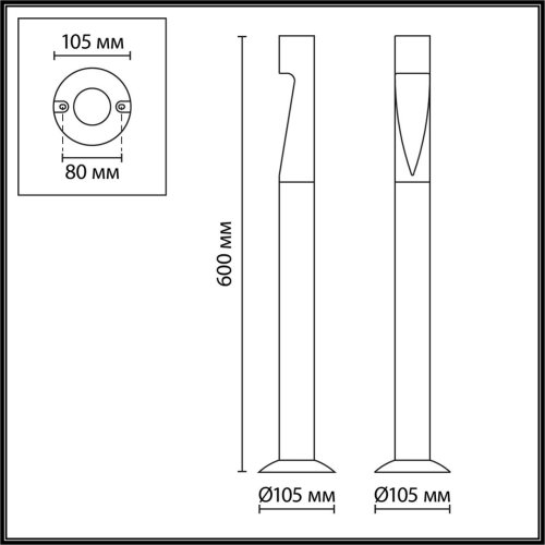 Парковый светильник ЛЕД Frankie 7206/5GL Odeon Light уличный IP65 чёрный на 1 лампу, плафон чёрный в стиле хай-тек ЛЕД фото 2 Парковый светильник ЛЕД Frankie 7206/5GL Odeon Light уличный IP65 чёрный на 1 лампу, плафон чёрный в стиле хай-тек ЛЕД фото 2